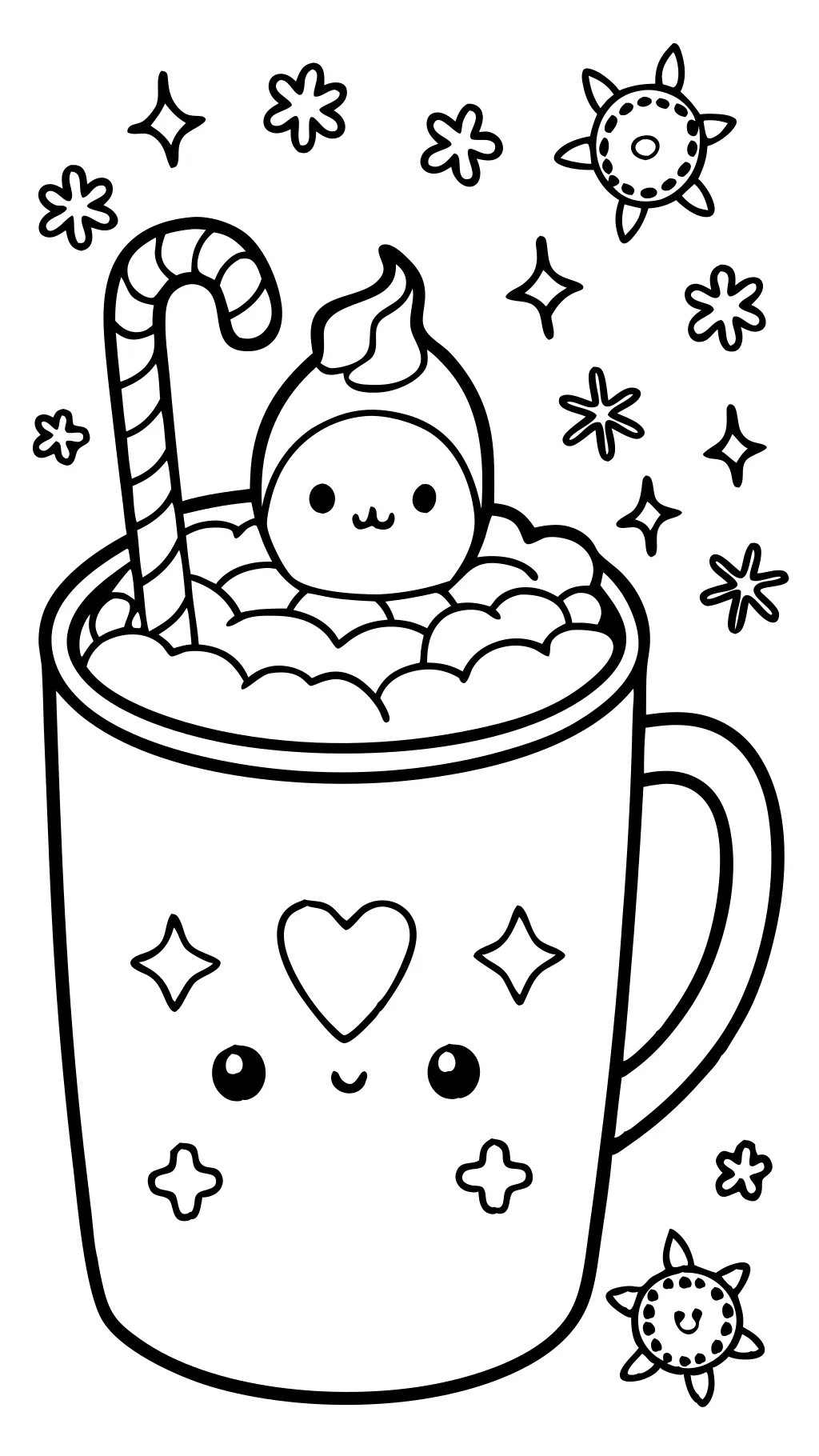 cute hot chocolate coloring pages